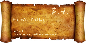 Petrás Anita névjegykártya
